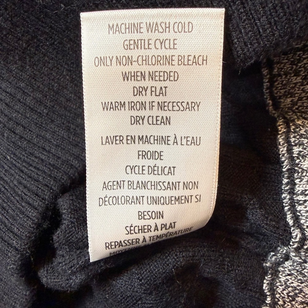 Robert Graham Wool Blend Black Cable Knit Quarter Zip Sweater Medium Luxe - Picture 11 of 12